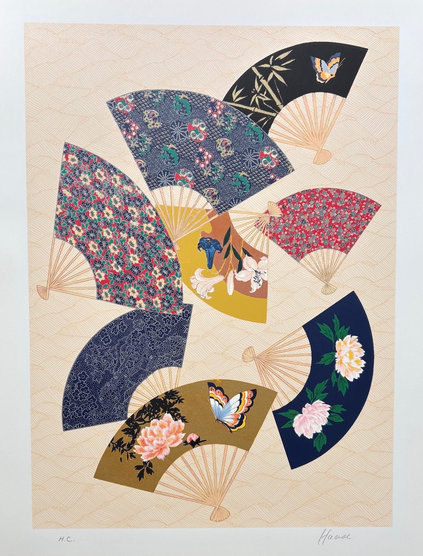  - Ōgi Chō (Folding Fans, Like Butterflies) - Hanae Mori - SAKURA FINE ART