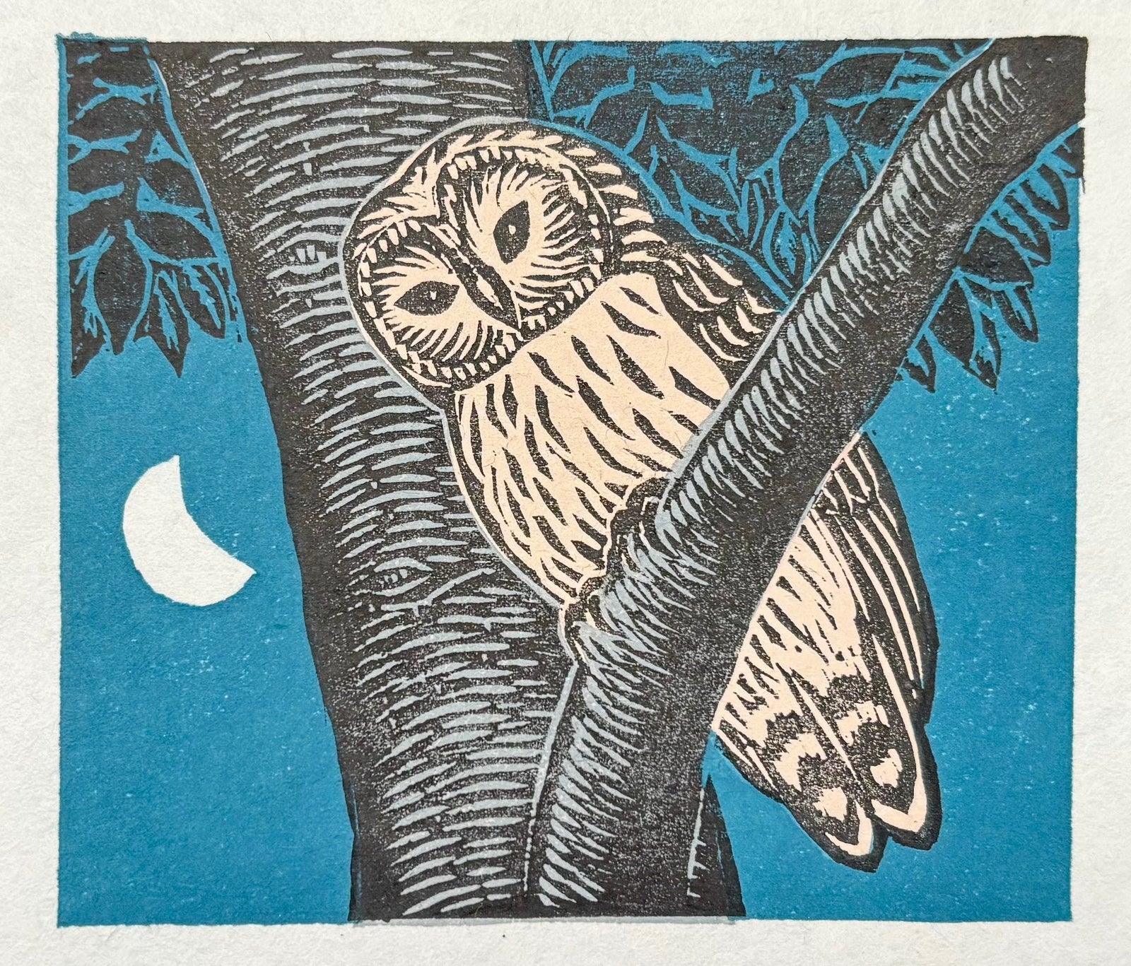  - Owl and Crescent Moon, 2001 - Keizaburo Tejima - SAKURA FINE ART