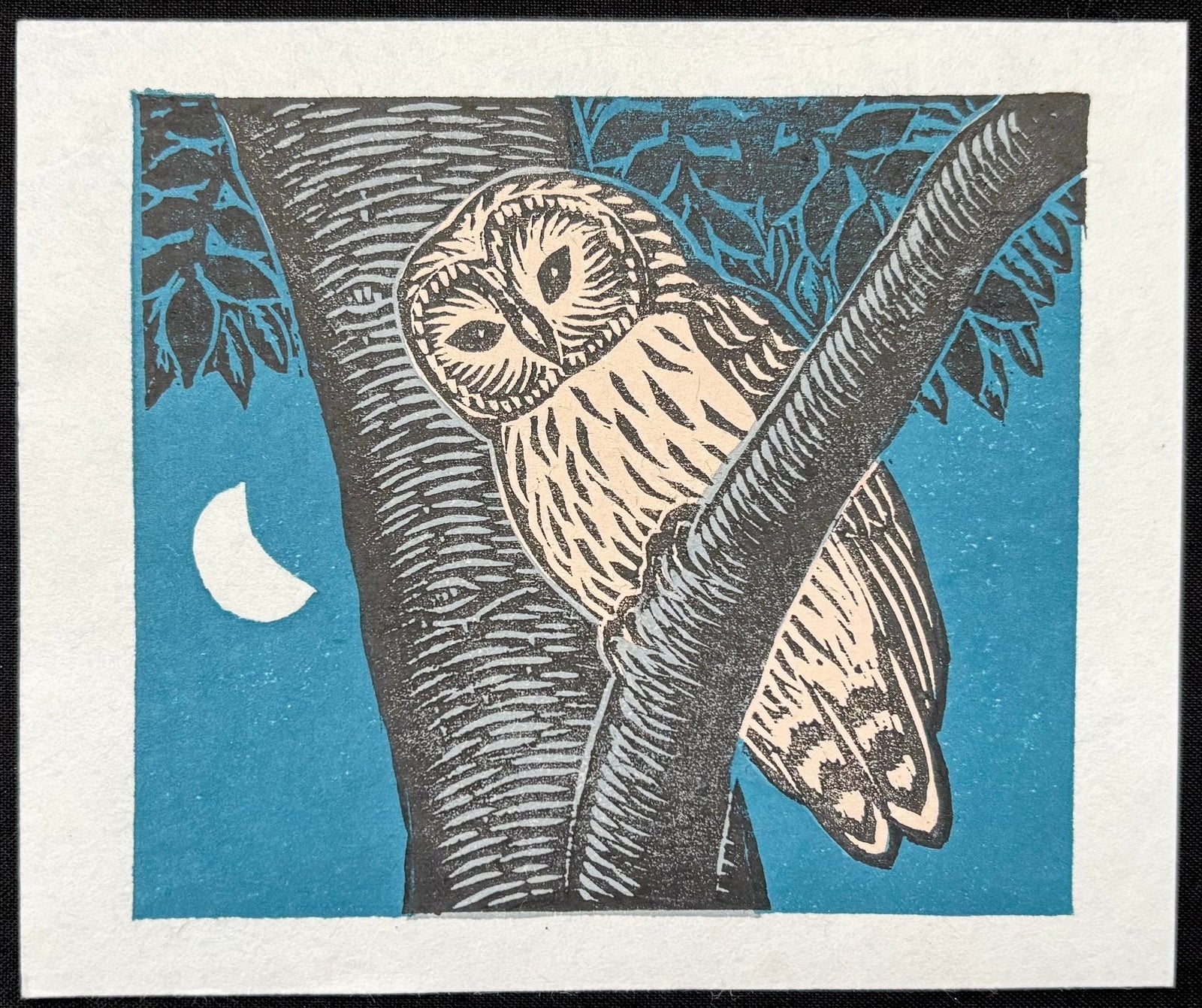  - Owl and Crescent Moon, 2001 - Keizaburo Tejima - SAKURA FINE ART