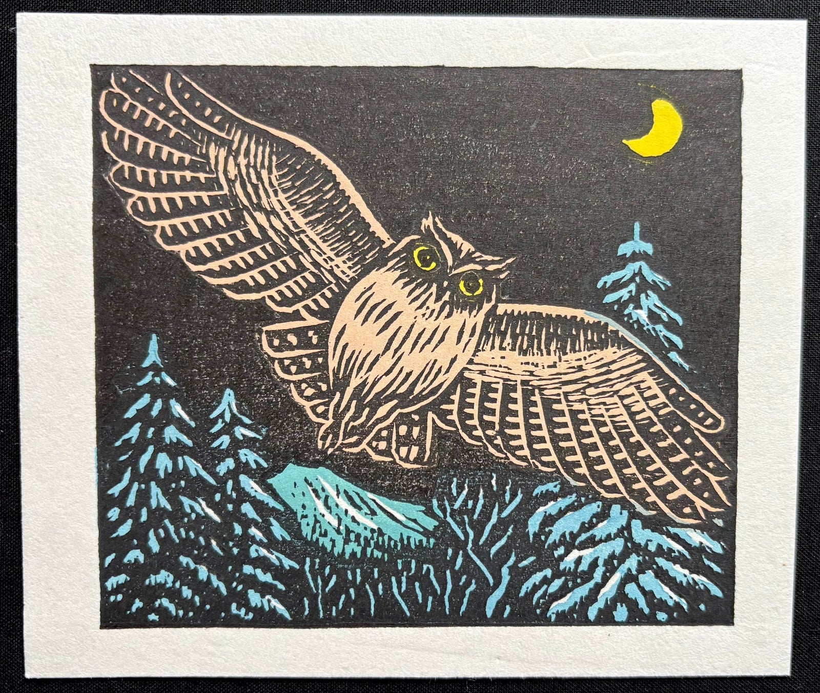 - Owl and Crescent Moon, 1998 - Keizaburo Tejima - SAKURA FINE ART