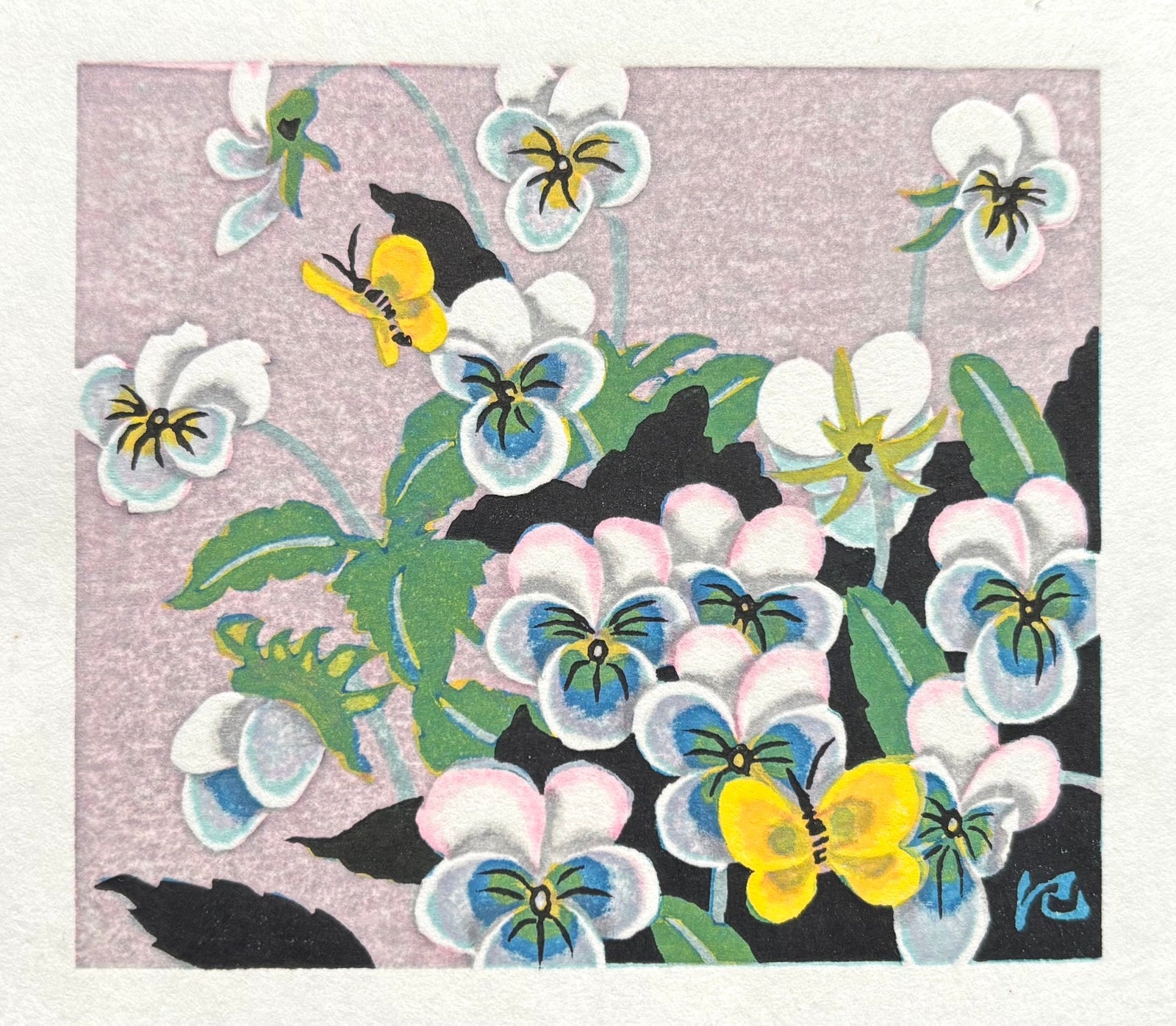  - Pansies and Butterflies - Kieko Tsurusawa - SAKURA FINE ART