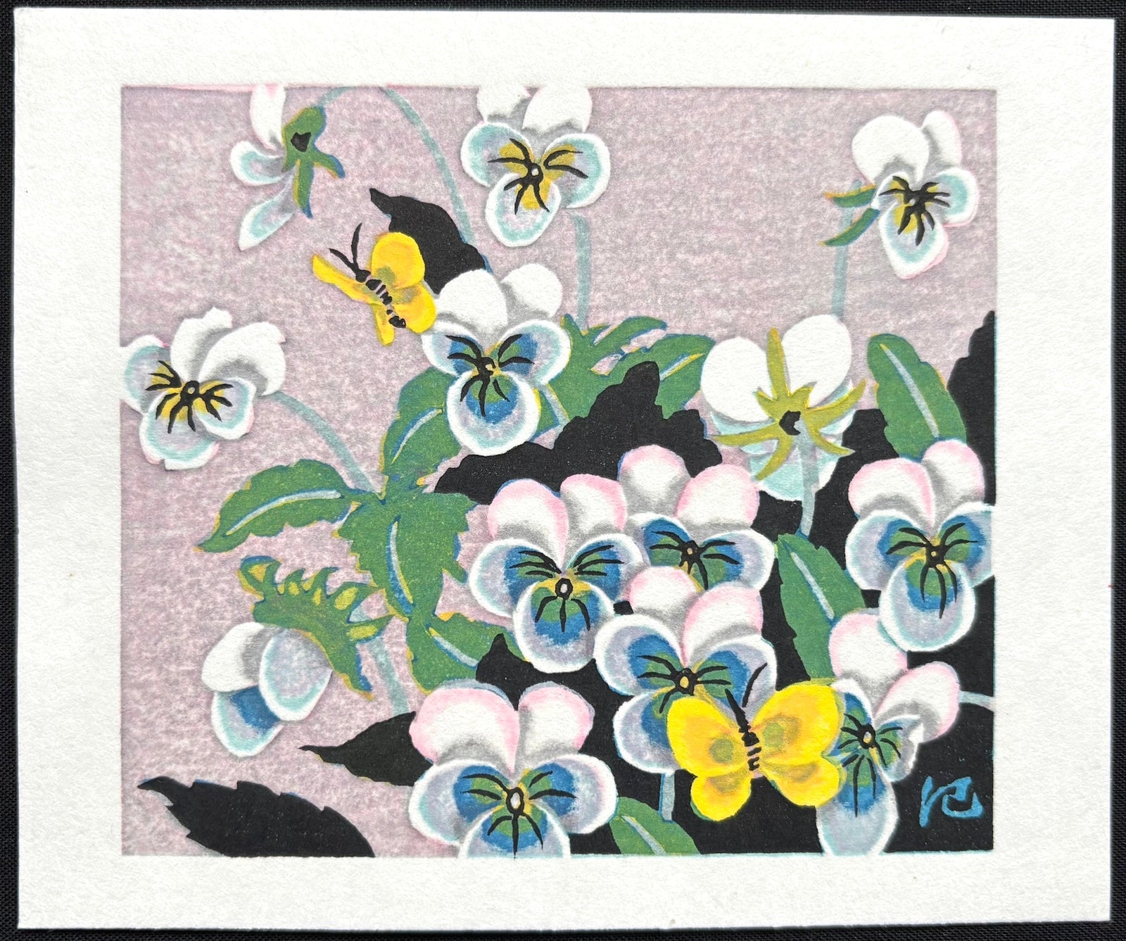  - Pansies and Butterflies - Kieko Tsurusawa - SAKURA FINE ART
