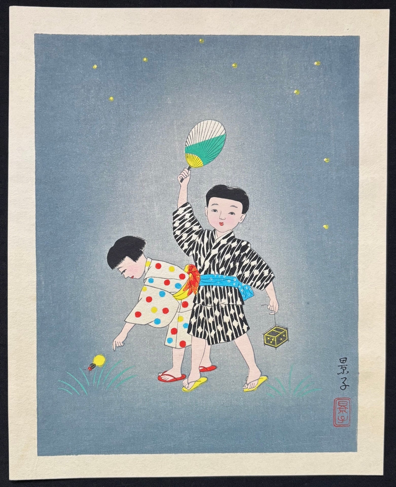  - 'Playing with Fireflies' from the series 'The Life of Japanese Children' - Keiko Yurimoto - SAKURA FINE ART