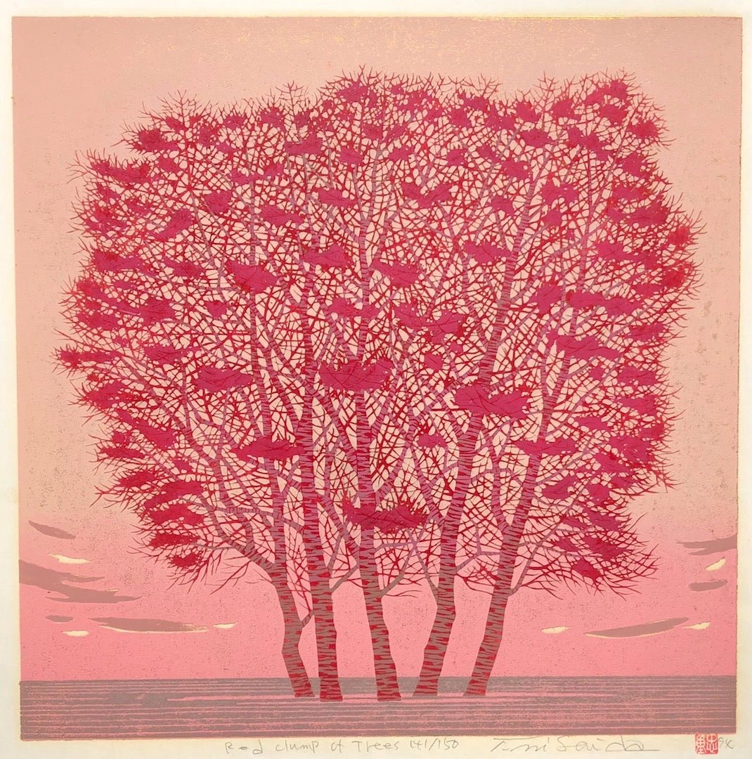  - Red Clump of Trees - Tadashige Nishida - SAKURA FINE ART