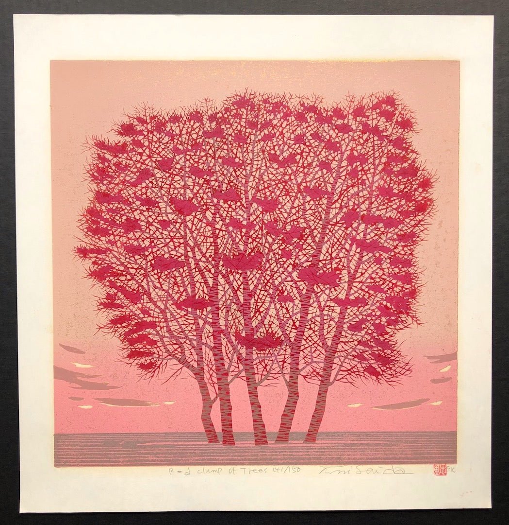  - Red Clump of Trees - Tadashige Nishida - SAKURA FINE ART