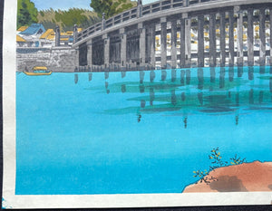  - Seta no Karahashi (Karahashi Bridge, Seta) from the series “Eight Views of Ōmi Province" (Copy) - Tomikichiro Tokuriki - SAKURA FINE ART