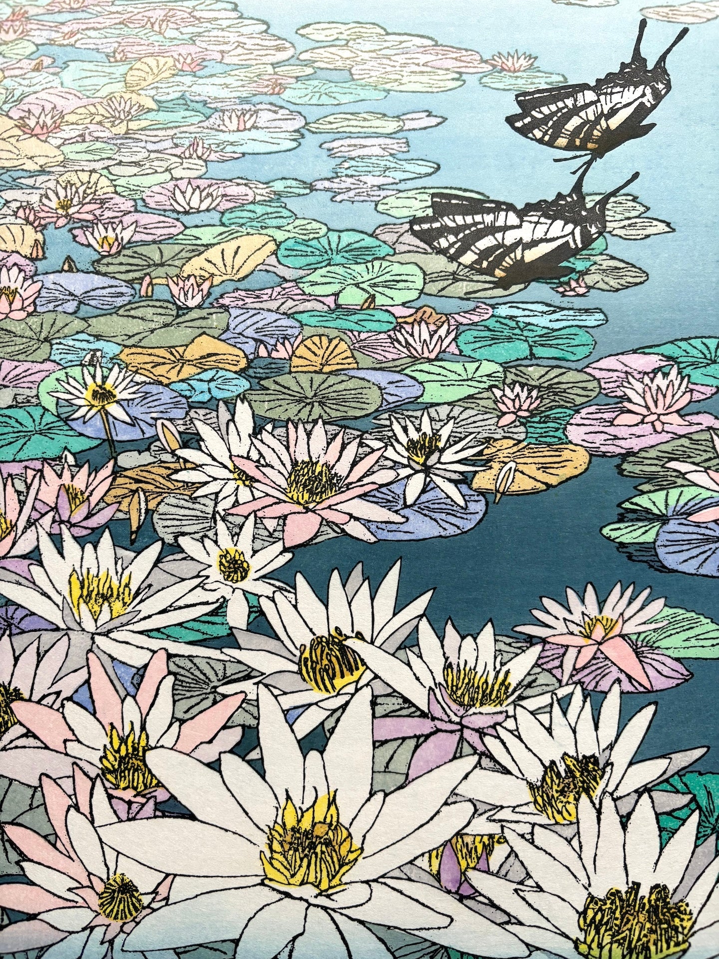  - Suiren ni asobu (Playing with Water Lilies) - SAKURA FINE ART