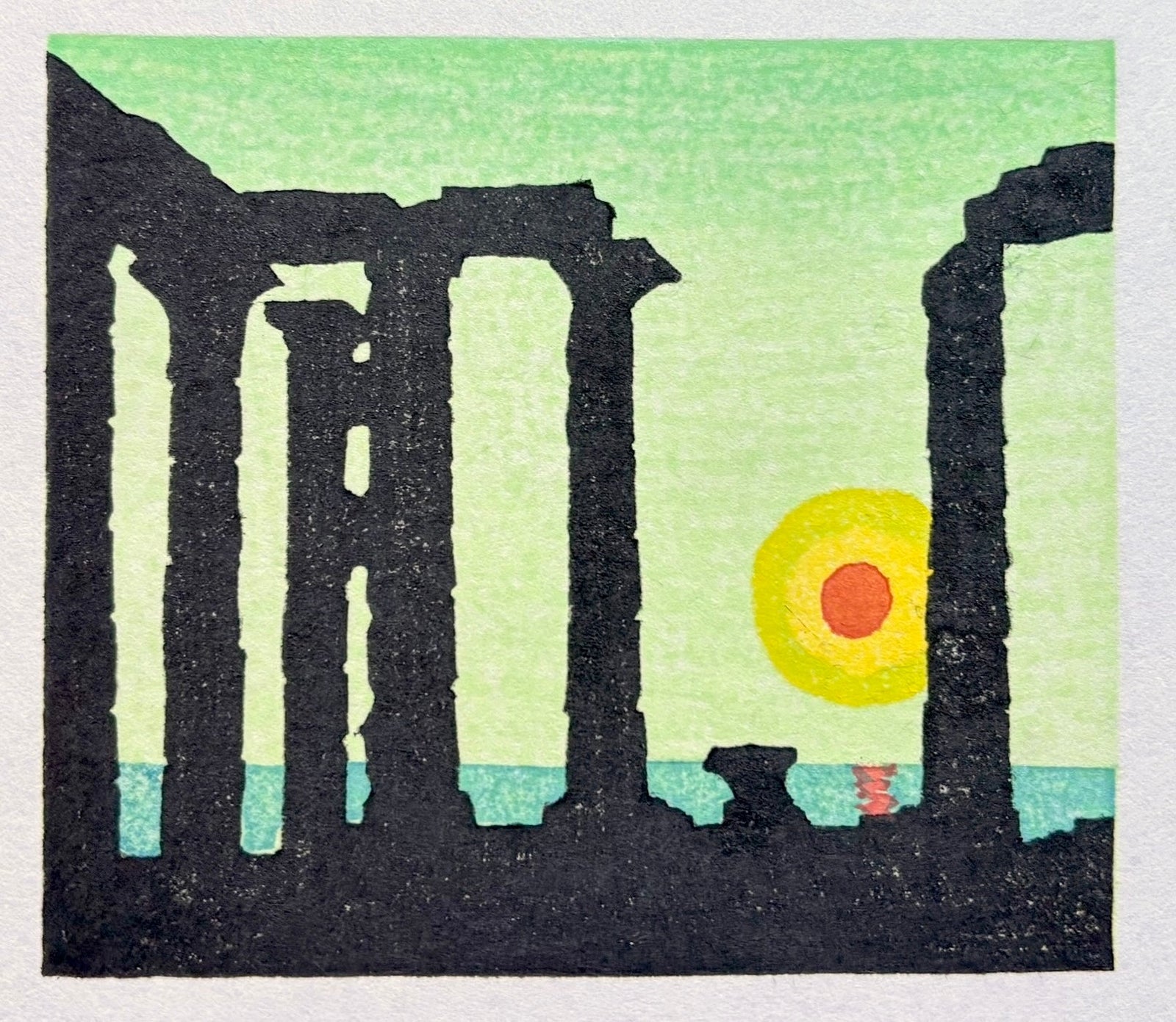  - Sunrise at Cape Sounion - Fumio Kitaoka - SAKURA FINE ART