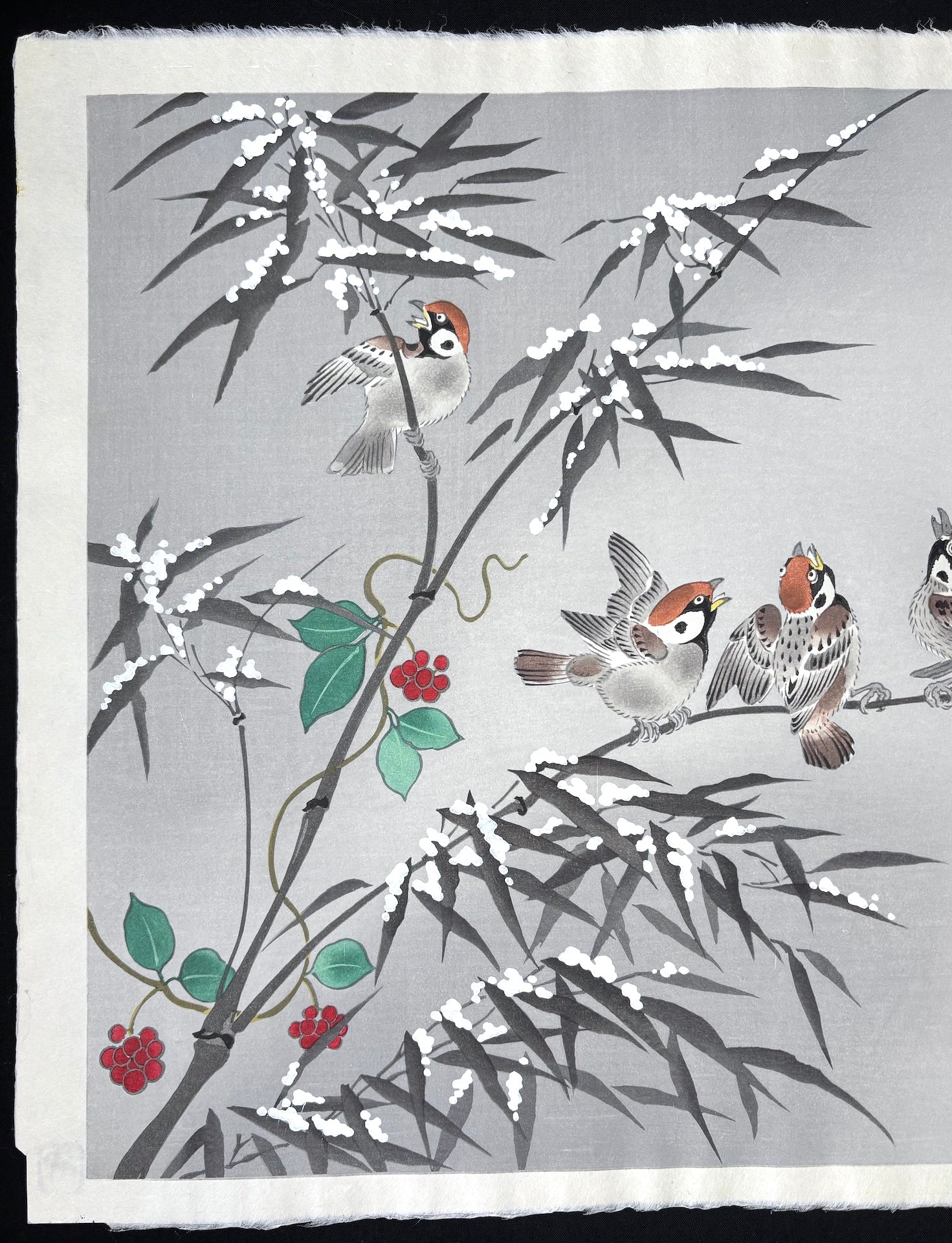 - Take - Suzume (Bamboo Sparrow) - Tomikichiro Tokuriki - SAKURA FINE ART