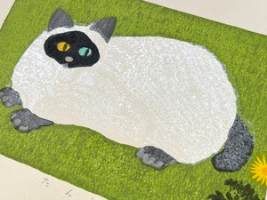  - Tanpopo (Cat and Dandelion) - Kazuyuki Ohtsu - SAKURA FINE ART