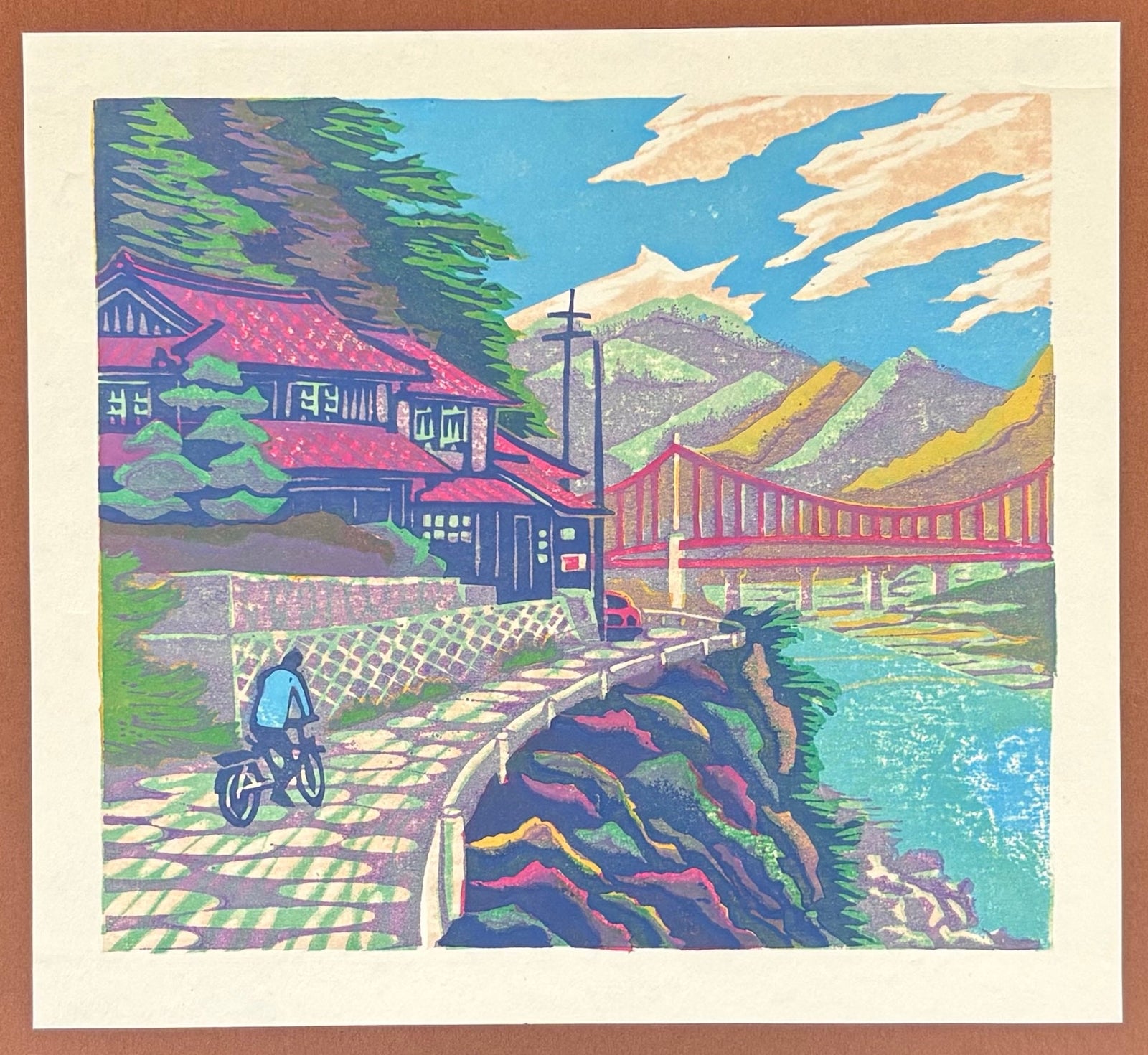 - The Road Along the Ota River, Uga - Osamu Ueda - SAKURA FINE ART