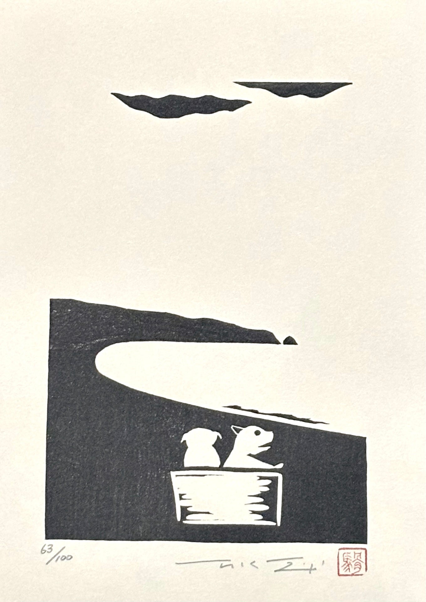 - The Scent of the Sea: Waiting Beneath the Clouds - Takashi Ohno - SAKURA FINE ART