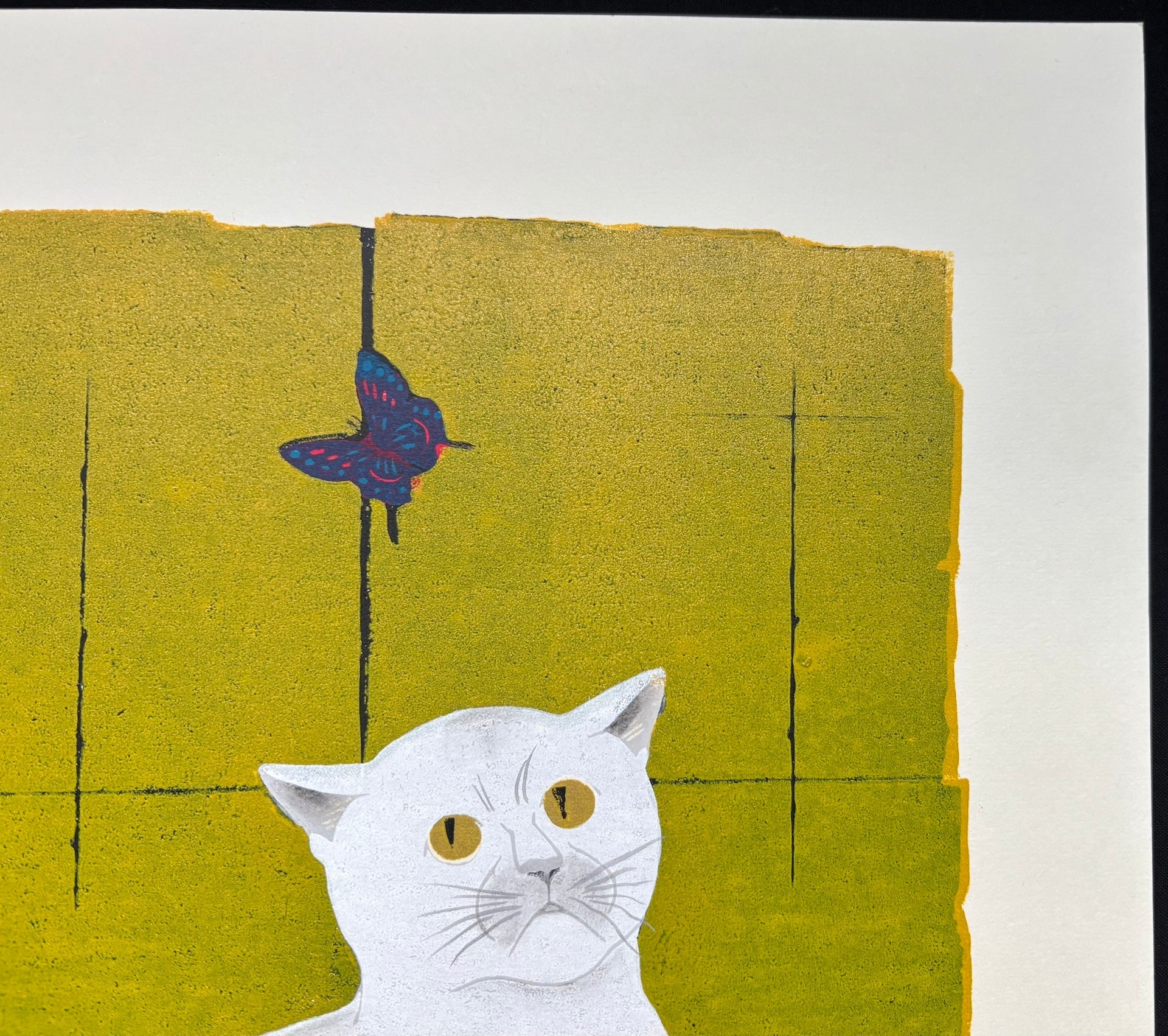  - Tobisaru (2) W (Got Away - 2, White Cat) - Tadashige Nishida - SAKURA FINE ART