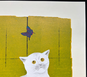  - Tobisaru (2) W (Got Away - 2, White Cat) - Tadashige Nishida - SAKURA FINE ART
