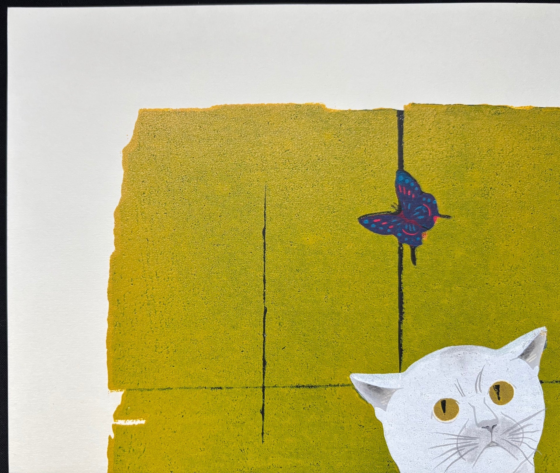  - Tobisaru (2) W (Got Away - 2, White Cat) - Tadashige Nishida - SAKURA FINE ART