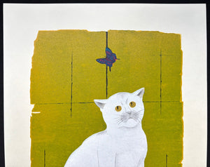  - Tobisaru (2) W (Got Away - 2, White Cat) - Tadashige Nishida - SAKURA FINE ART