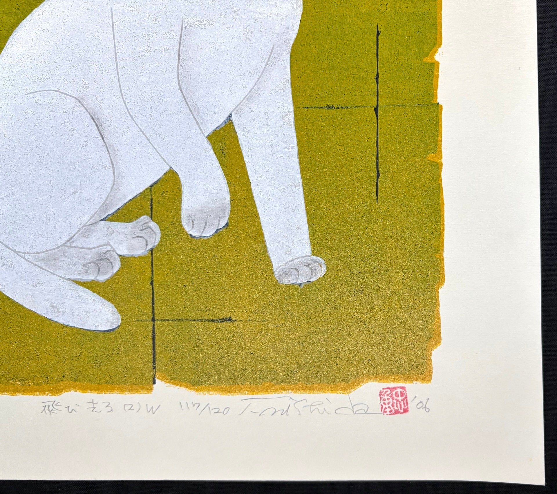  - Tobisaru (2) W (Got Away - 2, White Cat) - Tadashige Nishida - SAKURA FINE ART