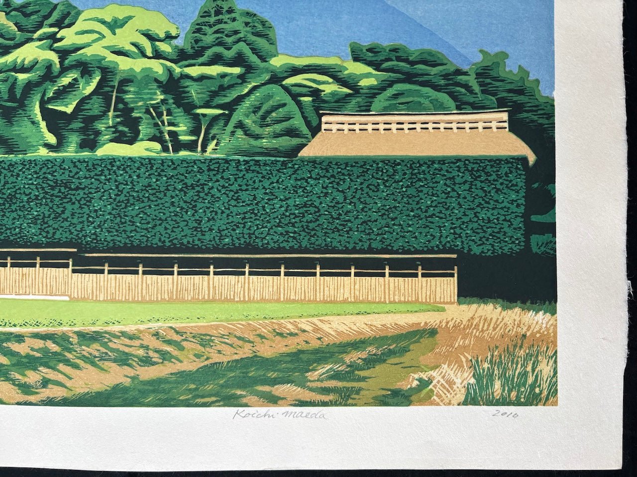  - Tsukuba Yashiki - rin no aru ie (A House with windbreak trees at Tsukuba) - Koichi Maeda - SAKURA FINE ART