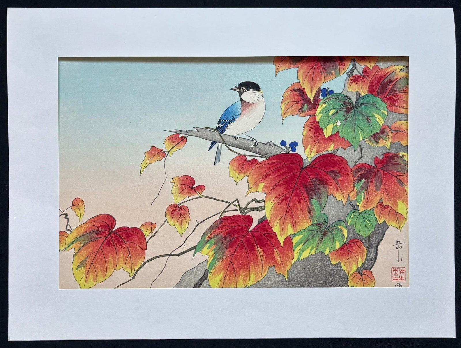  - Tsuta ni Shijugara (Japanese Ivy and Japanese Titmouse) - Ide GakusuiSAKURA FINE ART