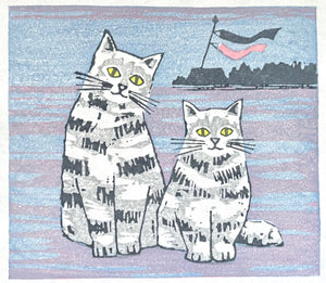  - Two Cats in May - Tadashige Nishida - SAKURA FINE ART