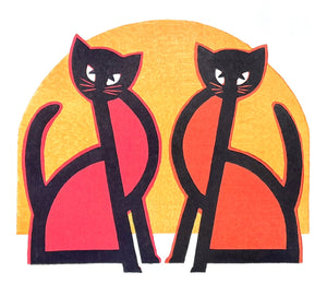  - Two Cats - Tadashige Nishida - SAKURA FINE ART