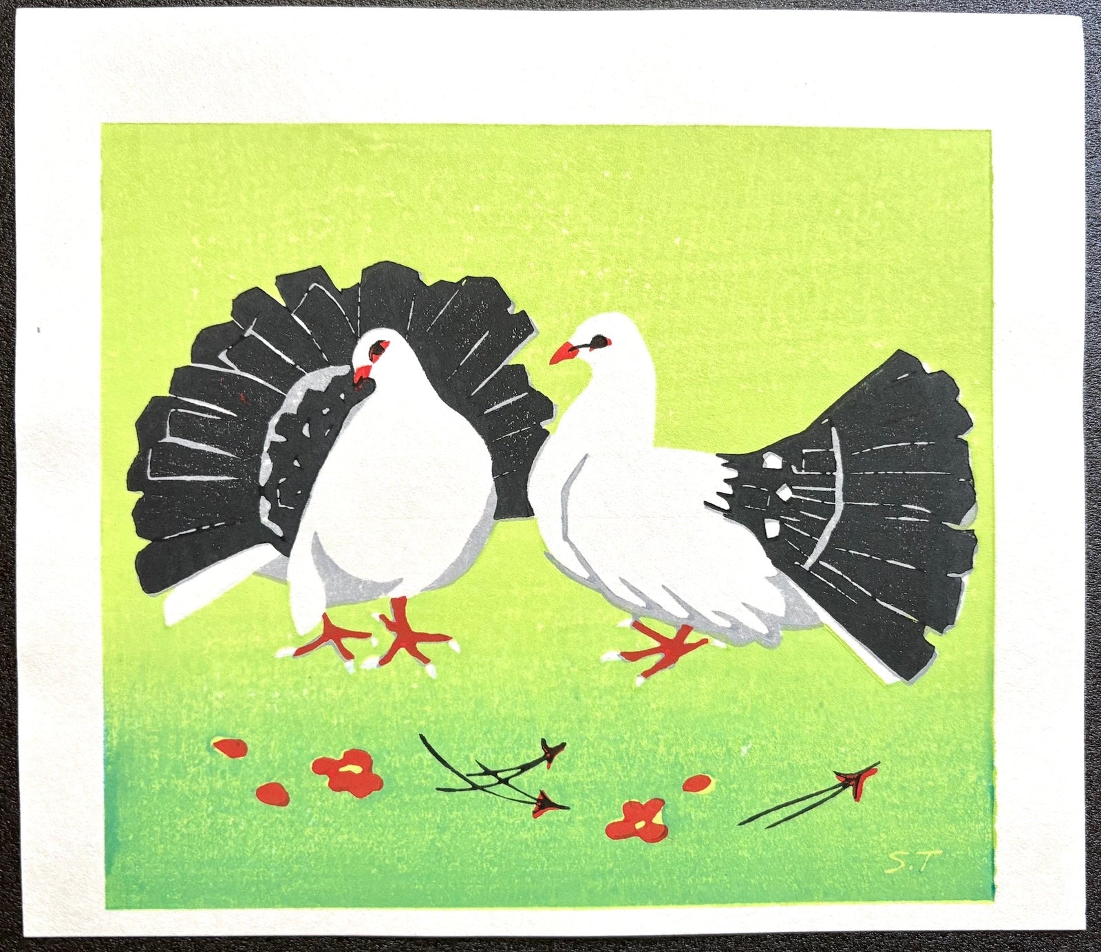  - Two White Doves - Shiro Takagi - SAKURA FINE ART