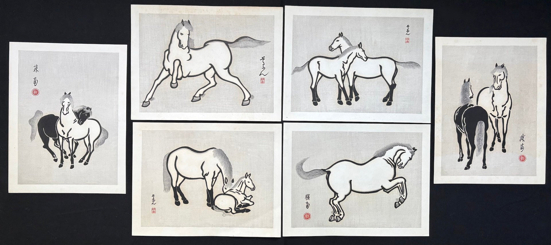  - 'Uma Rokutai"(SIX ASPECTS OF HORSES) - A Set of 6 Pictures - Sonan Noda - SAKURA FINE ART