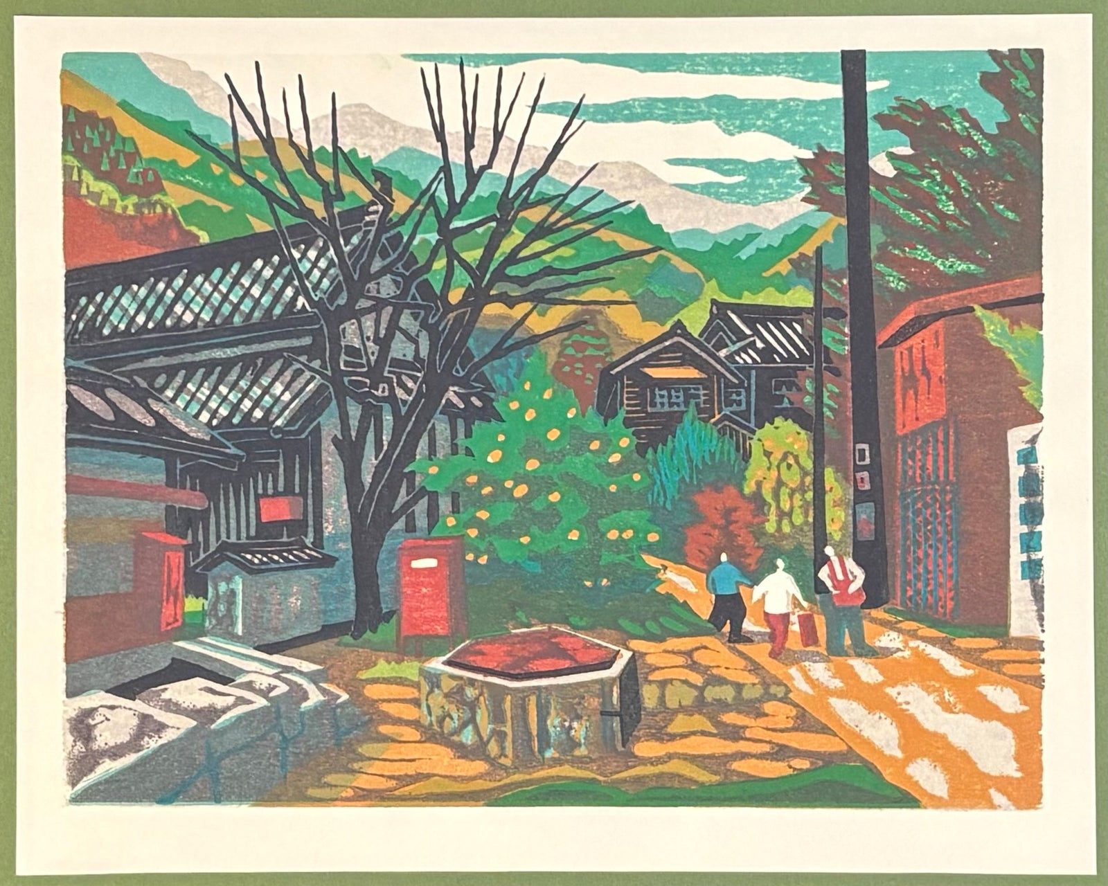 - Village Road in Okitomo - Osamu Ueda - SAKURA FINE ART