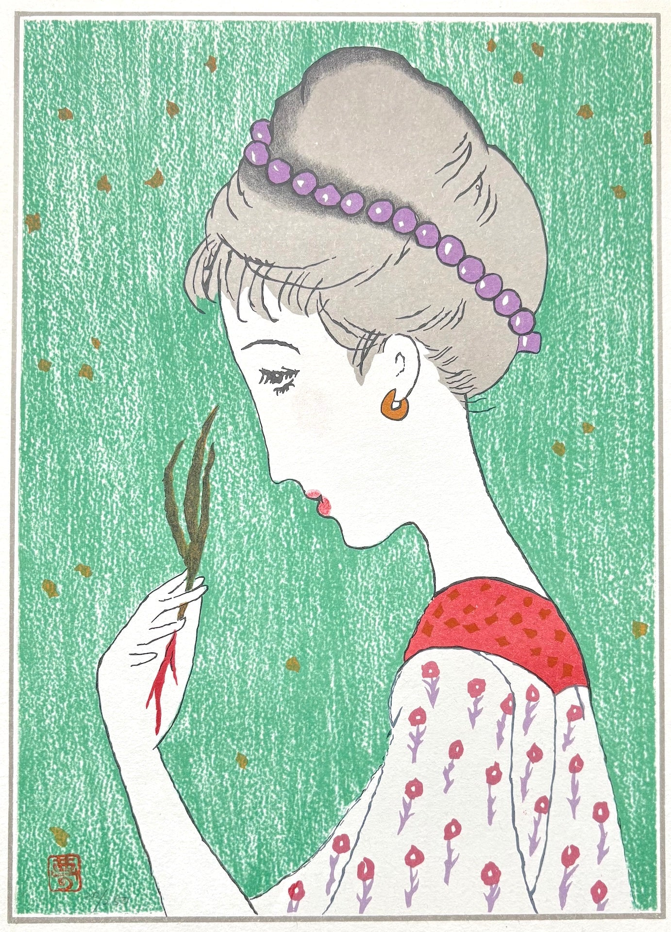  - Wakakusa no Shojo (Girl in the Young Grass), Limited edition - Yumeji Takehisa - SAKURA FINE ART