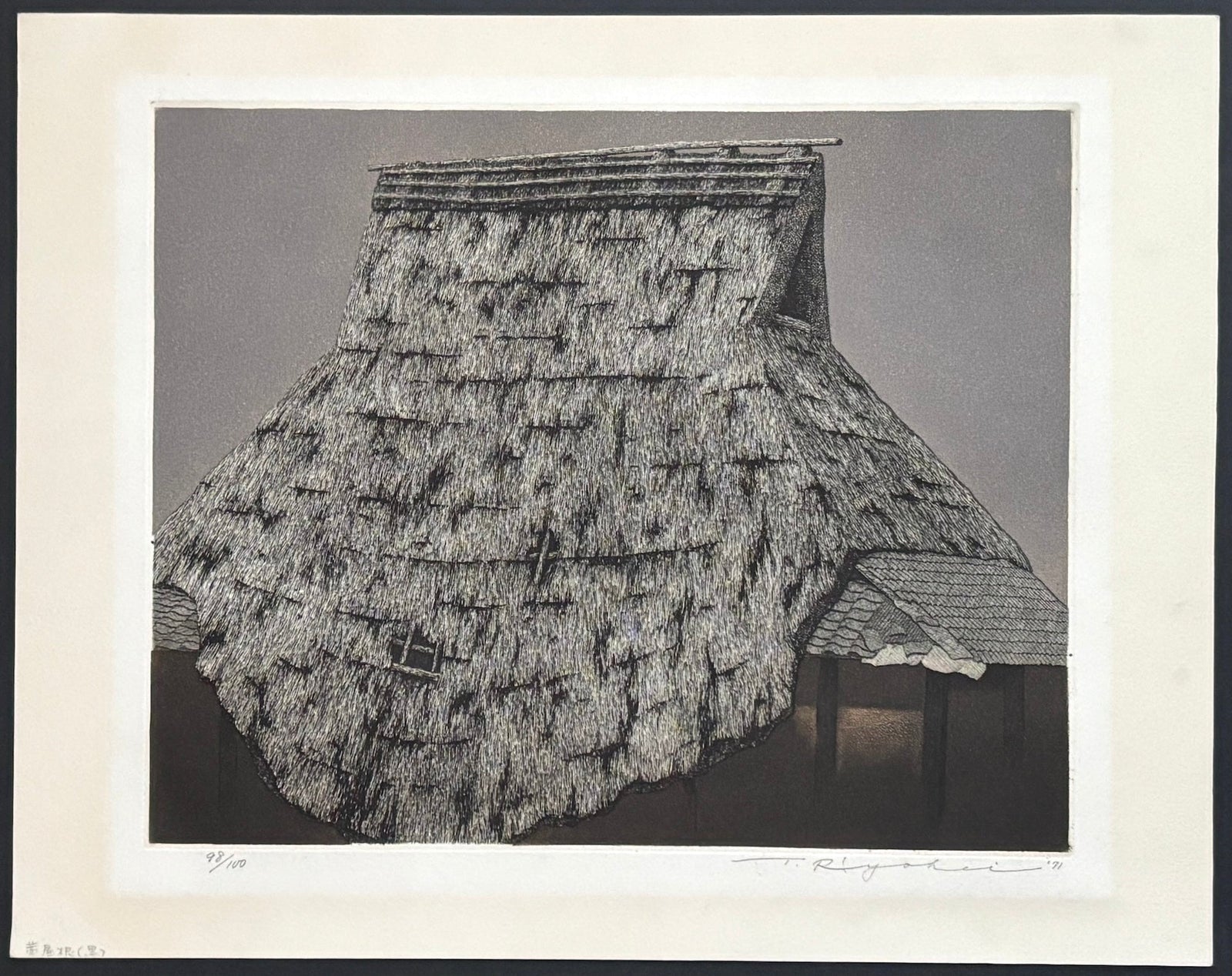 - Warayane, Kuro (Thatched Roof, Black) - Ryohei Tanaka - SAKURA FINE ART