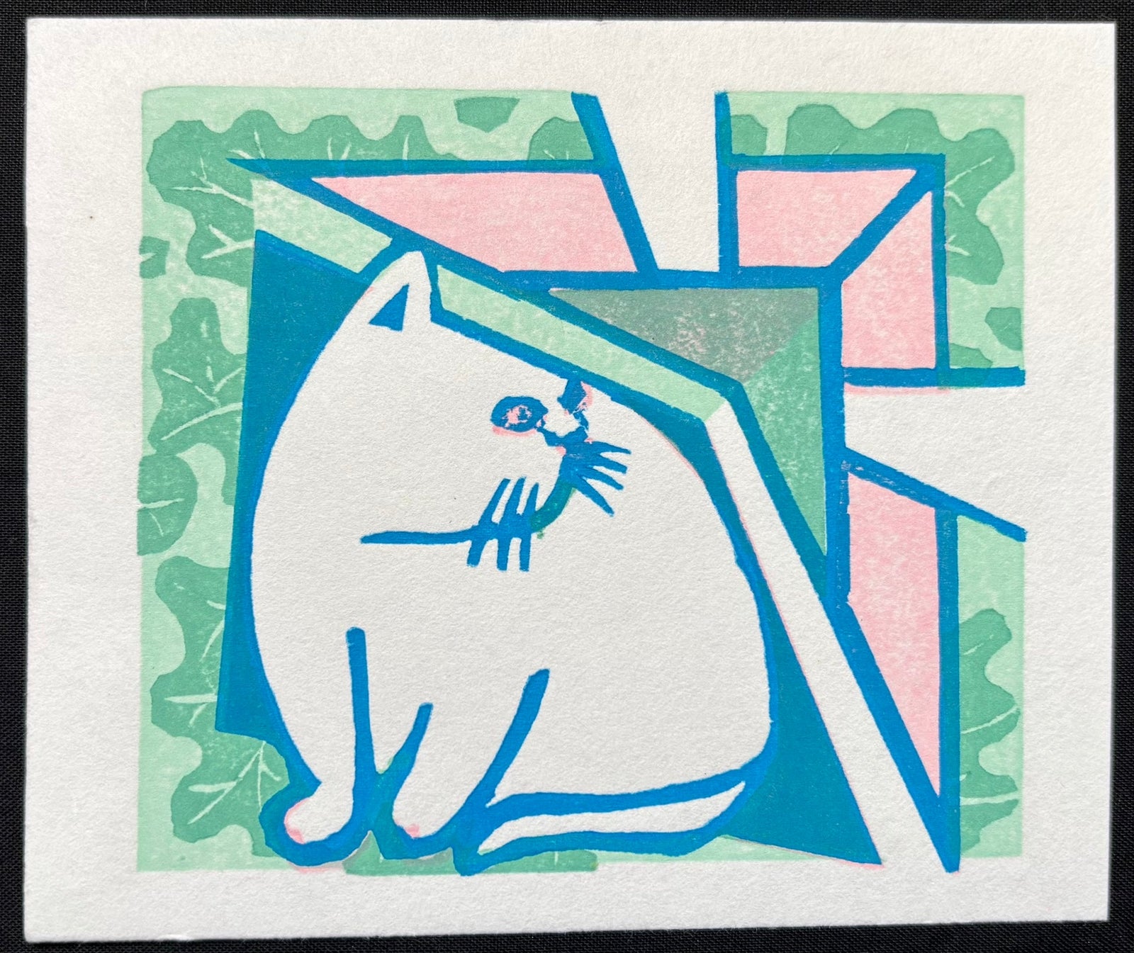  - White Cat and the Origami Samurai Helmet - Morikazu Maeda - SAKURA FINE ART