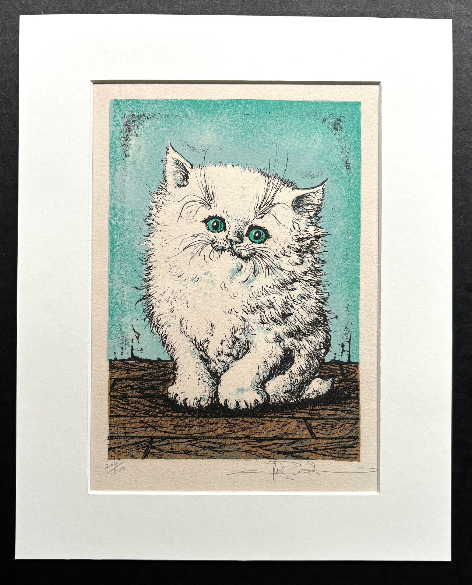  - White Kitten - Kiyondo Ozawa - SAKURA FINE ART