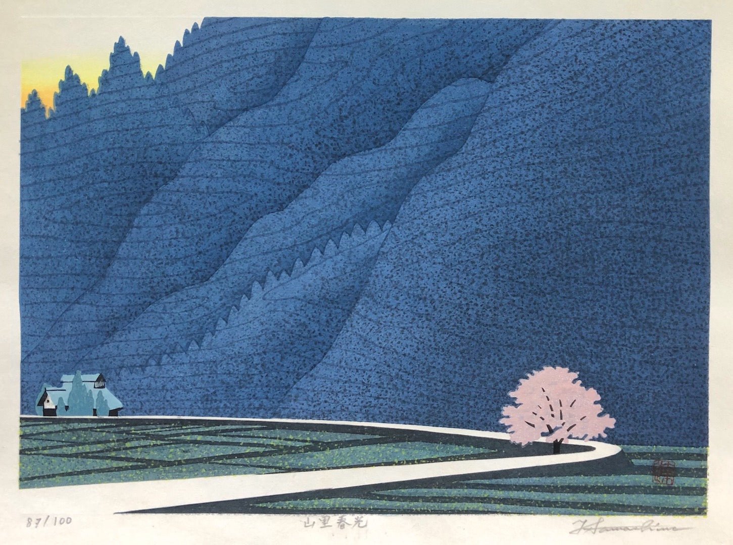  - Yamazato Shunkou (Spring Light at Mountain Village) - Tatsuo Kawashima - SAKURA FINE ART