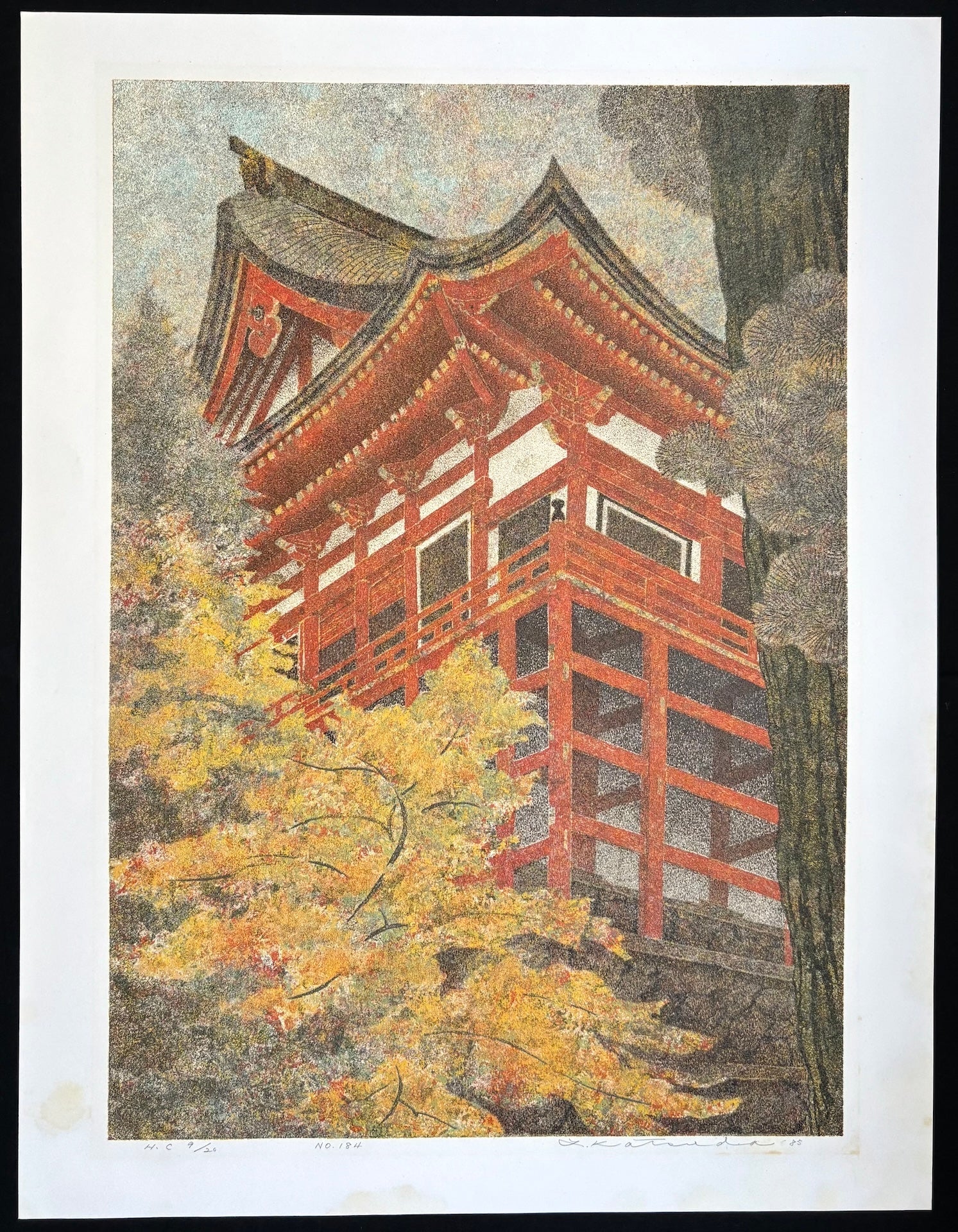  - Yokawa Chudo of Enryaku - ji Temple on Mt. Hiei in Autumn - Yukio Katsuda - SAKURA FINE ART