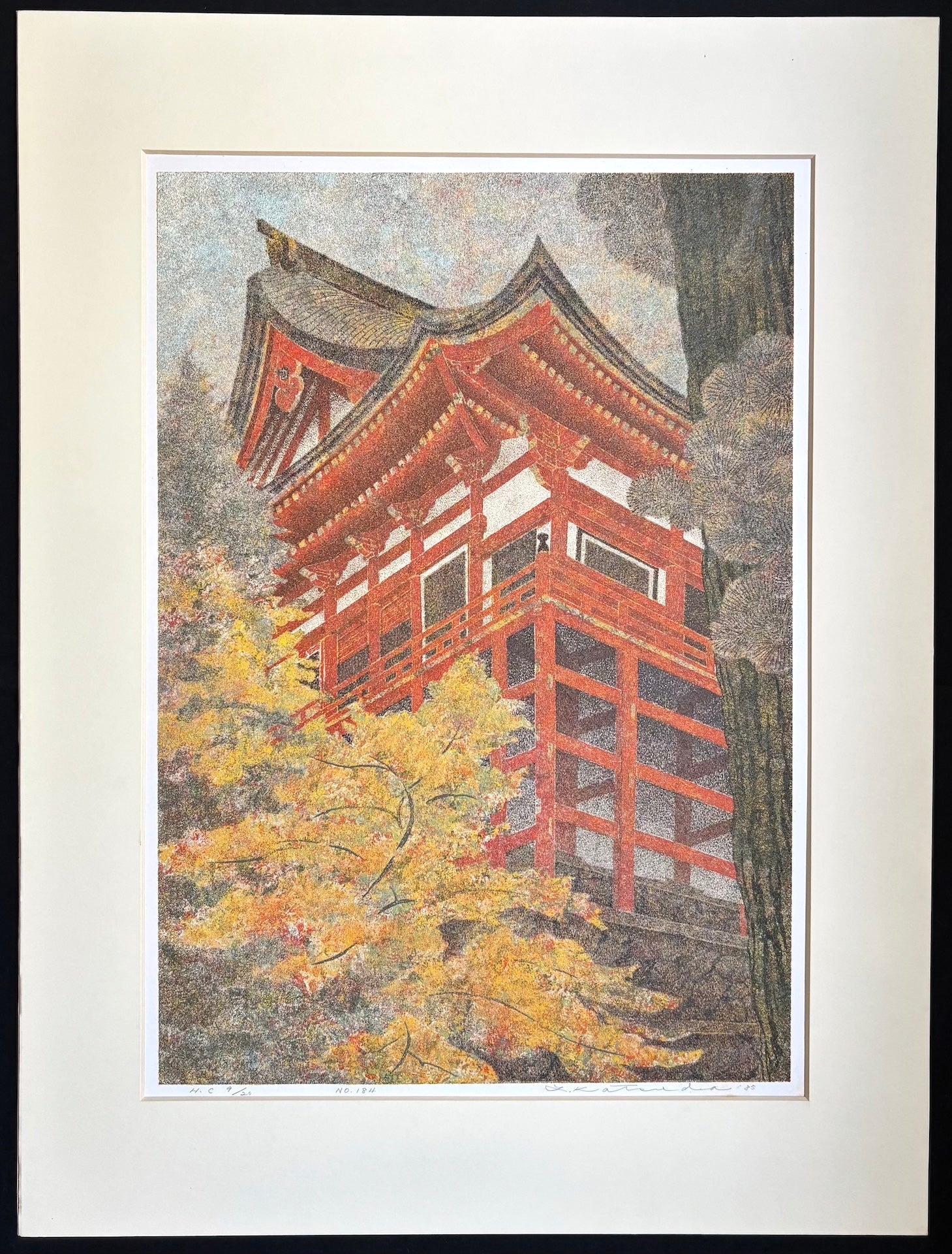  - Yokawa Chudo of Enryaku - ji Temple on Mt. Hiei in Autumn - Yukio Katsuda - SAKURA FINE ART
