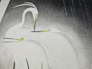  - Yosame ni Shirasagi (White Egrets in the Night Rain) - Koei Hashimoto - SAKURA FINE ART