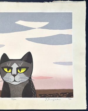  - Yugure no Neko (Cats in Dusk) - Tomoo Inagaki - SAKURA FINE ART
