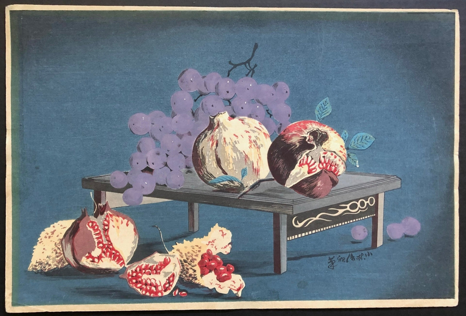  - Zakuro ni Budou (Pomegranates and Grapes) - Kiyochika Kobayashi - SAKURA FINE ART