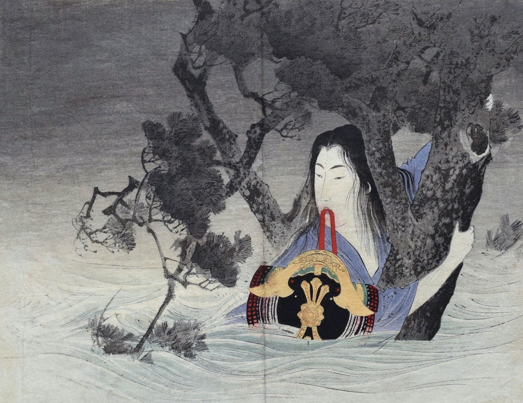 Kabuto no hoshikage (Woman with Samurai helmet in the water) - SAKURA FINE ART