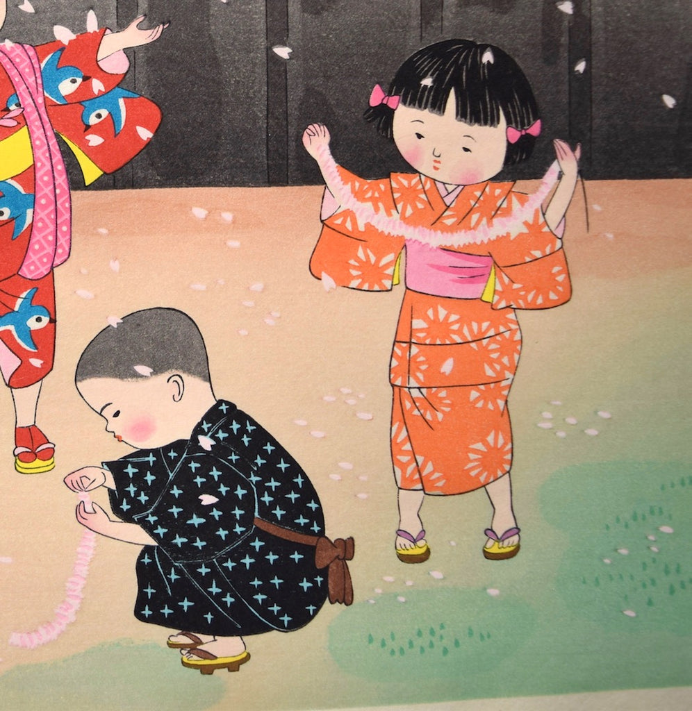 Children and Cherry Blossoms - SAKURA FINE ART