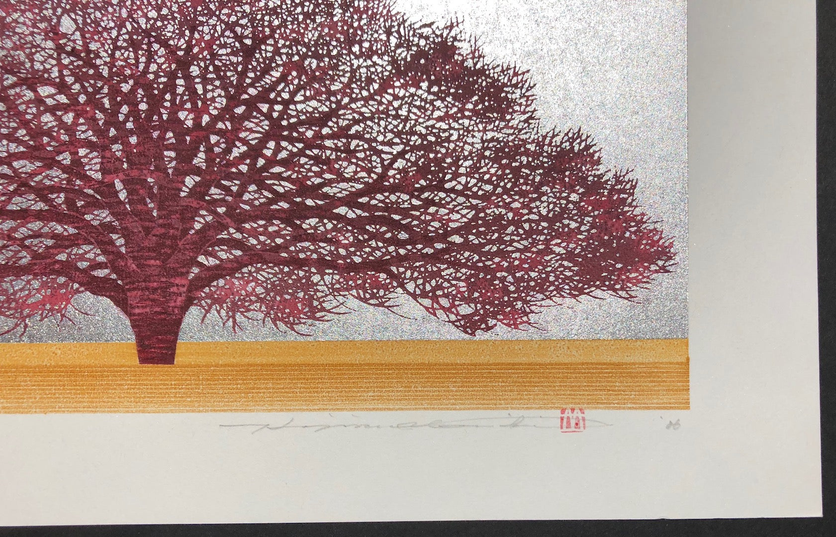 早期予約並木一　木版画「Tree Scene 123」2006年　限定500　額装品 木版画