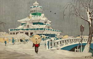 - Kaiun-bashi Daiichi Ginko (The snow scene of the building of the First National Bank by the side of Kaigan Bridge) -