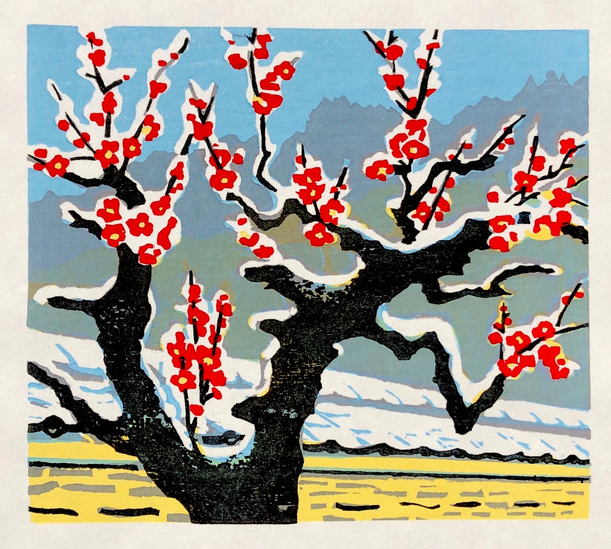 - Red Plum Tree in Snow -