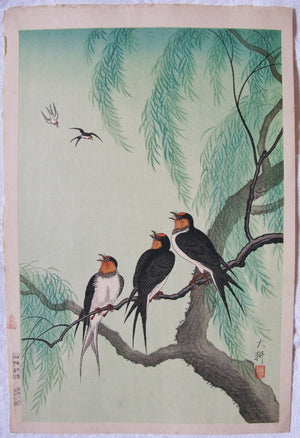 Swallows and Willow Tree - SAKURA FINE ART