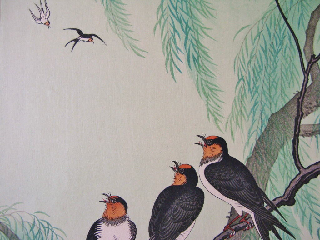 Swallows and Willow Tree - SAKURA FINE ART