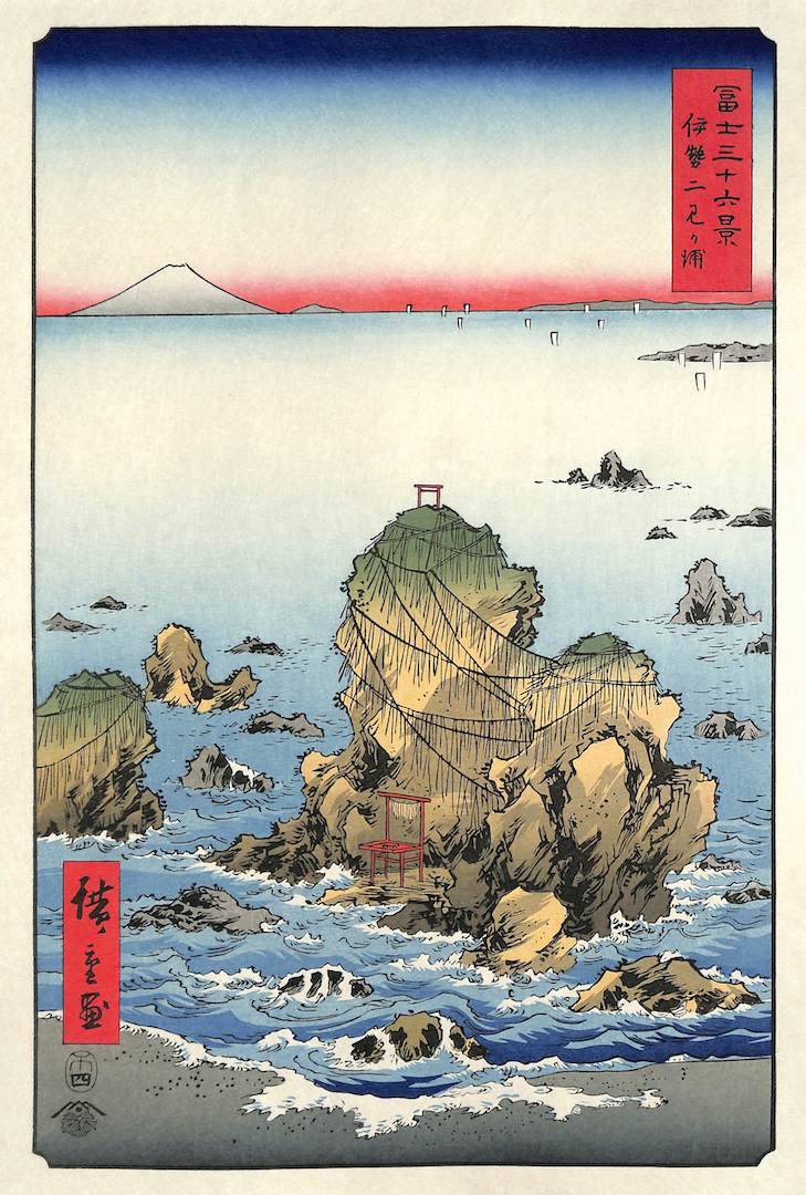  - Fuji Sanjū - Rokkei, Ise Futamigaura (Futami Bay in Ise Province from the series Thirty - six Views of Mount Fuji) - Hiroshige Utagawa (1797 - 1858) - SAKURA FINE ART