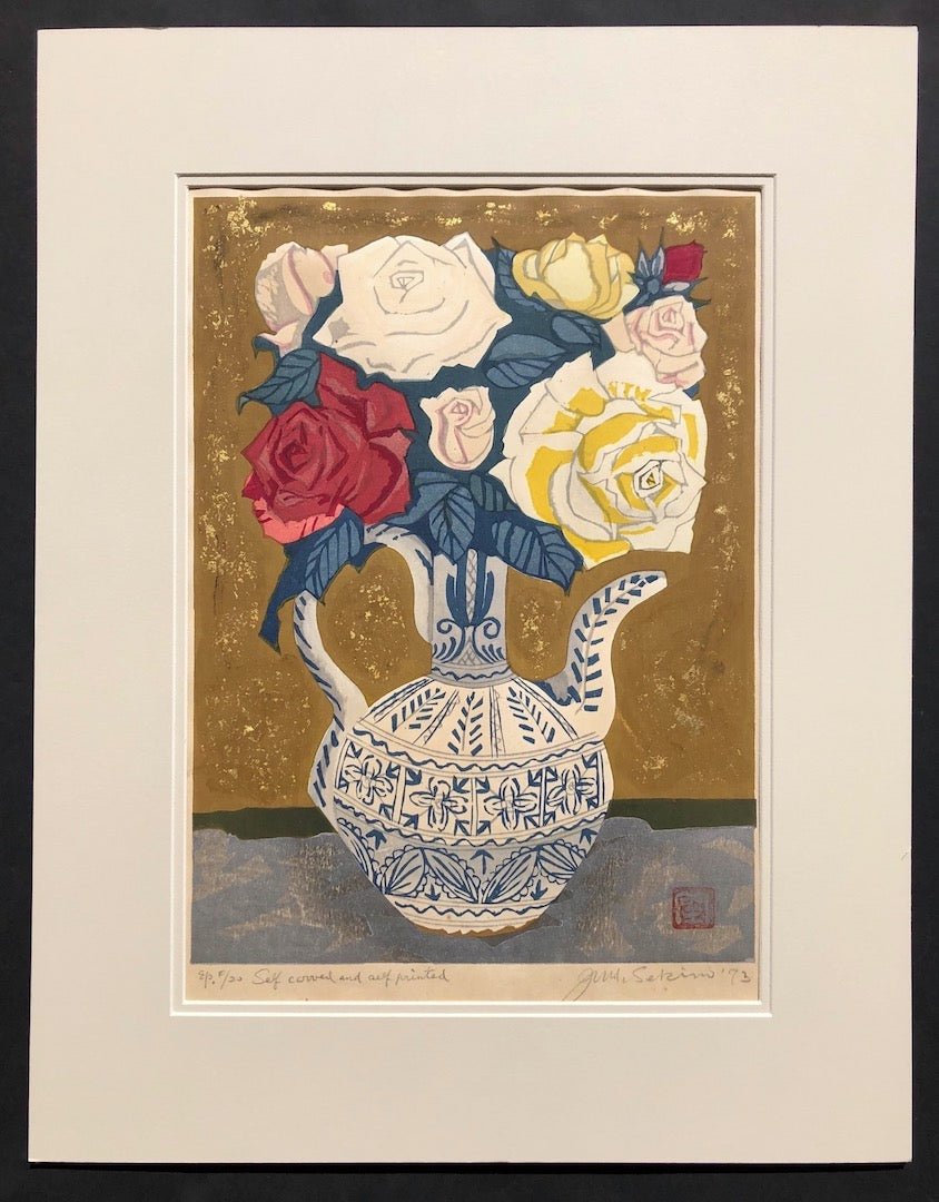  - Italia - tsubo no Bara (Roses in an Italian Water Pitcher) - Junichiro Sekino - SAKURA FINE ART