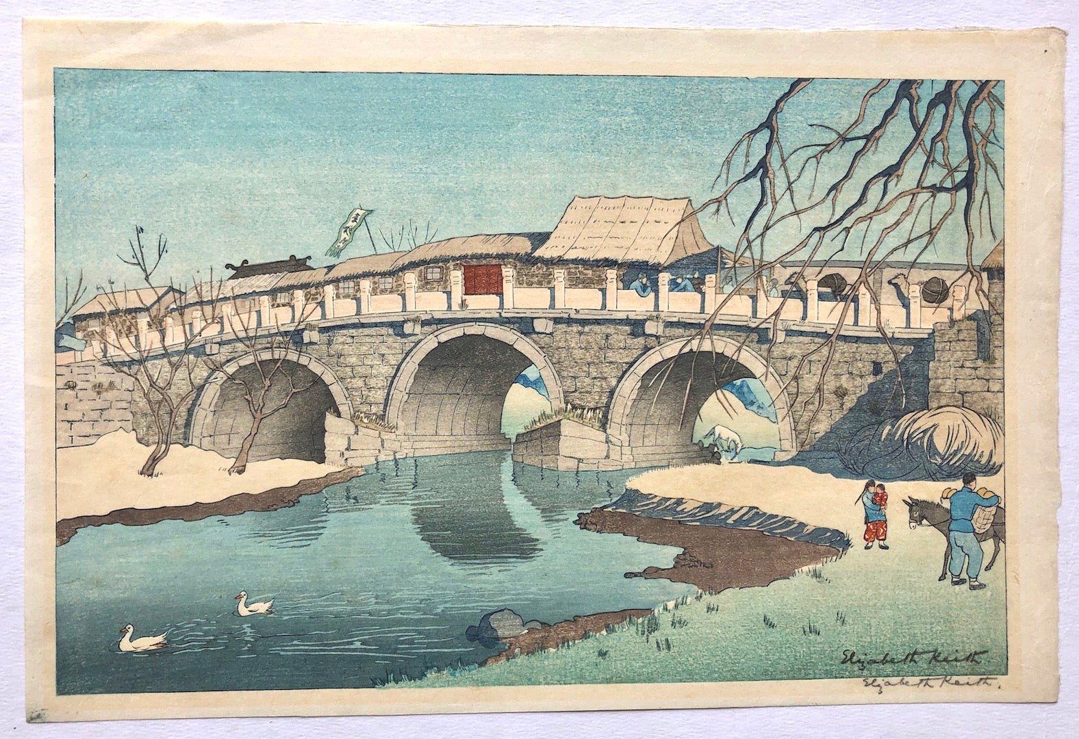Wayside Bridge, Peking (China) - Elizabeth Keith - SAKURA FINE ART